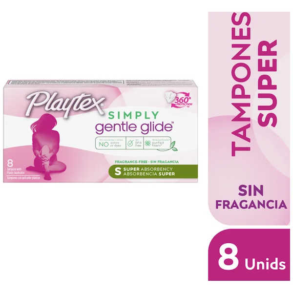 Tampones Con Aplicador Playtex Simply Gentle Glide Super X 8 Und