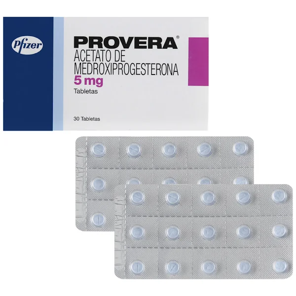 Provera Acetato De Medroxiprogesterona 5 Mg Pfizer Caja X 30 Tabletas