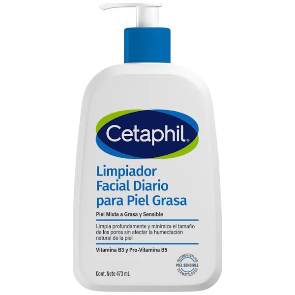 Limpiador Facial Diario Cetaphil Piel Mixta A Grasa Y Sensible Frasco X 473Ml