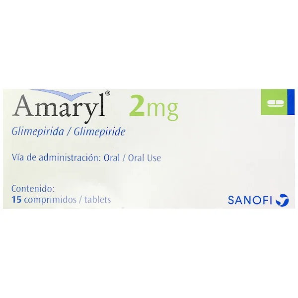 Amaryl Glimepirida 2 Mg Sanofi Caja X 15 Comprimidos