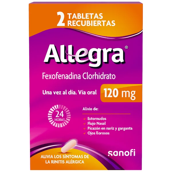 Allegra Fexofenadina 120 Mg Sanofi Caja X 2 Tabletas