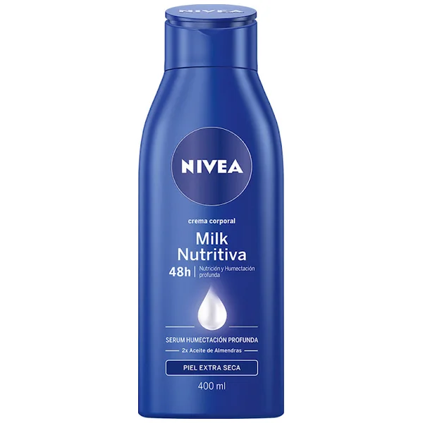 Crema Corporal Nutritiva Body Milk Nivea 72H Hidratación Frasco 400 Ml