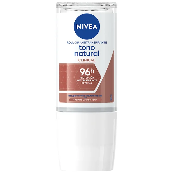 Desodorante Clinical Roll On Nivea Tono Natural 96H Frasco X 50Ml