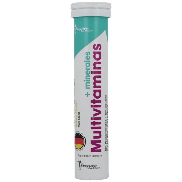 Multivitaminas + Minerales Tabletas Efervescentes Sabor Limon Tubo X 20