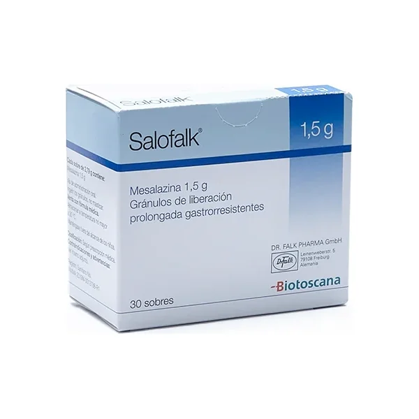 Salofalk 1.5G Sobre Gránulos De Liberación Prolongada Gastrorresistentes Caja X 30 Sobre X 2.79G