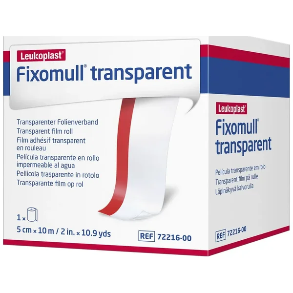 FIXOMULL TRANSPARENTE 5 CM 10 MTS