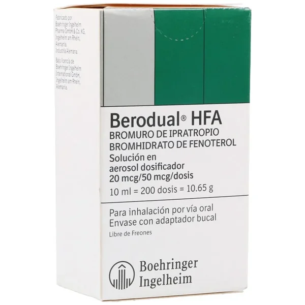 Berodual HFA Aerosol Dosificador (20Mcg+50Mcg)/Dosis Frasco X 10 mL