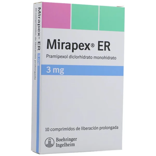 Mirapex Er 3Mg Caja X 10 Tabletas Liberación Prolongada