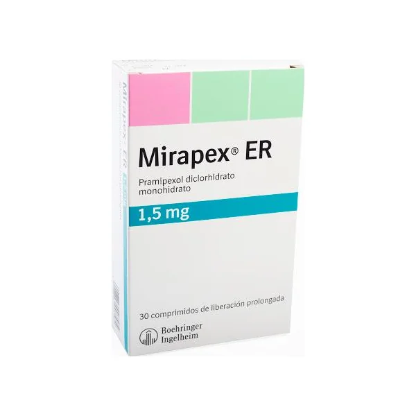 Mirapex ER Tabletas Liberación Prolongada 1.5Mg Caja X 30