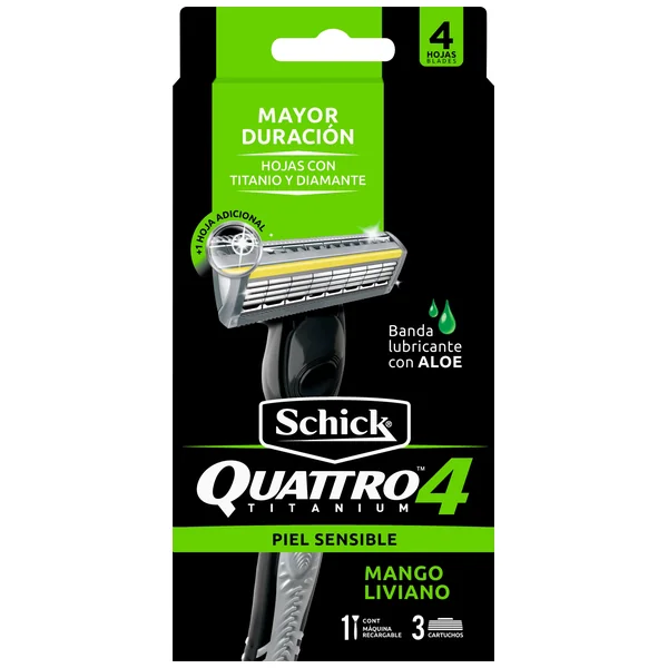 Maquina Schick Quattro Titanium + 2 Repuestos