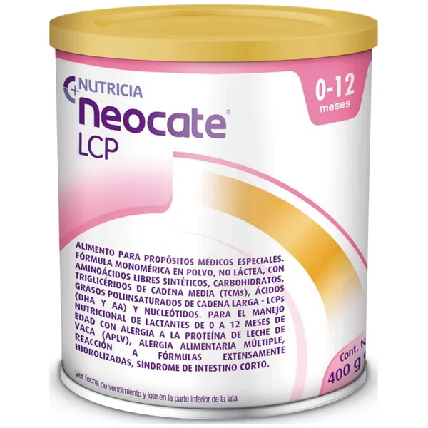 Formula No Lactea Monomerica Neocate Tarro X 400 G Lcp 0 - 12 Meses
