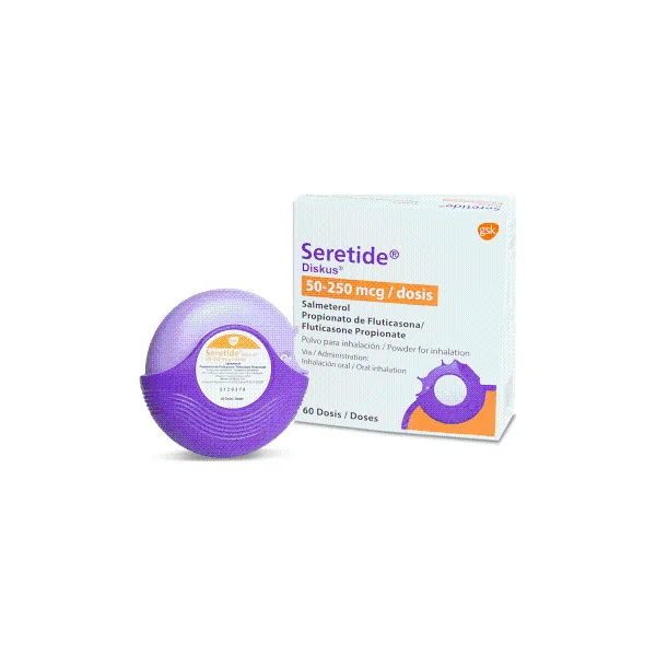 Seretide Diskus (250+50)Mcg Polvo Inhalador Oral Frasco X 60Dosis