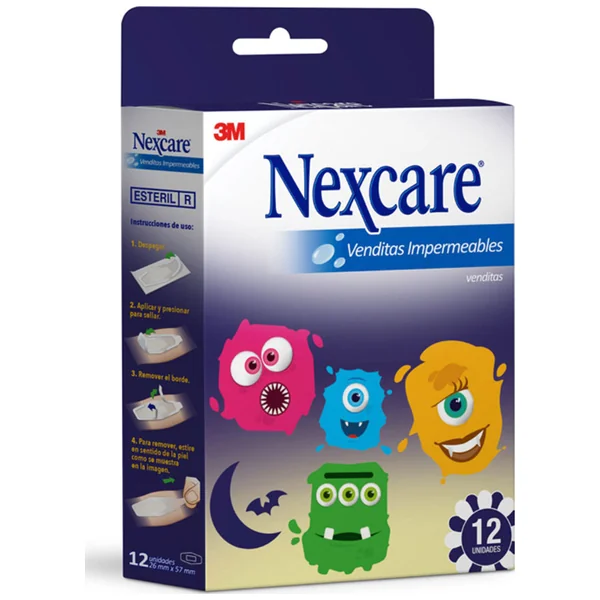 BANDITAS NEXCARE MONSTROS IMPERM. 12 UND