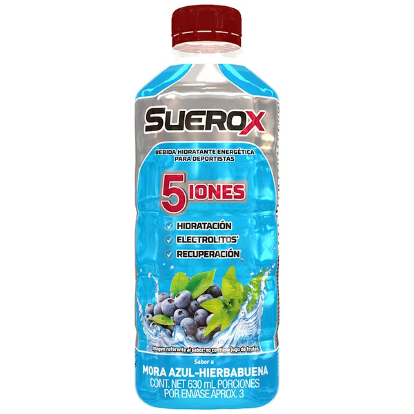 Bebida Hidratante Suero 5 Iones Fco 630Ml Mora Azul-Hierbabuena