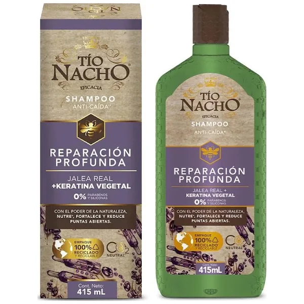 CHA TIO NACHO KERATINA VEGETAL 415ML(SF)