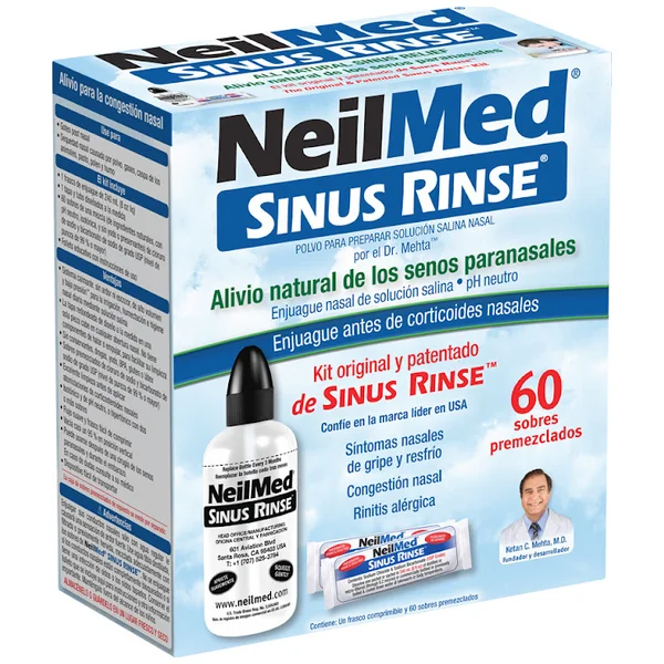 Sinus Rinse Adulto Cloruro De Sodio 0,3% Neilmed Caja X 60 Sobres