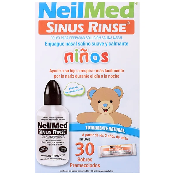 Sinus Rinse Pediátrico Cloruro De Sodio 0,3% Neilmed Caja X 30 Sobres