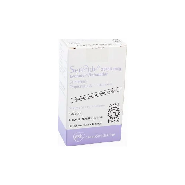Seretide Salmeterol + Propionato De Fluticasona 25/50Mcg GSK Inhalador X 120 Dosis