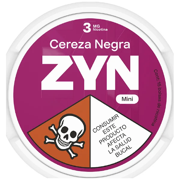 Bolsas De Nicotina Zyn Black Cherry 3Mg Lata X 15 Und