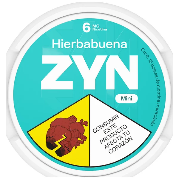 Bolsa De Nicotina Zyn Spearmint 6Mg Lata X 15 Und