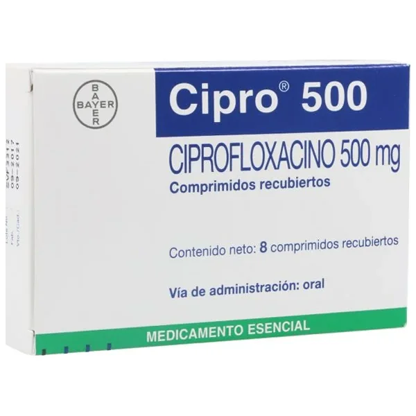 Cipro 500Mg Caja X 8 Tabletas Recubiertas