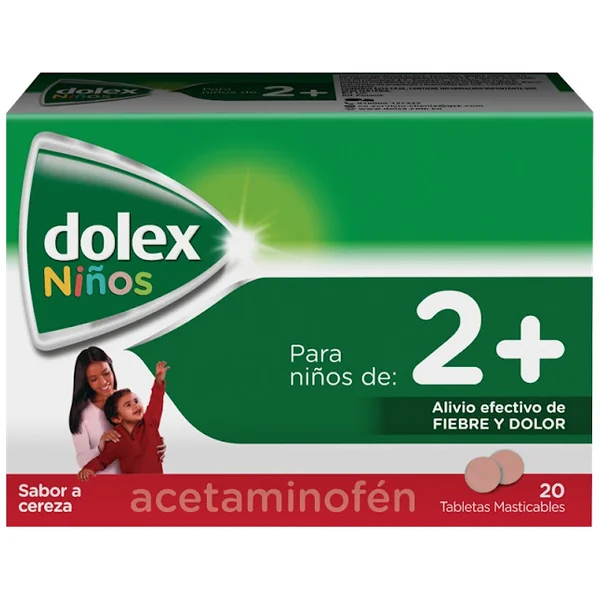DOLEX PEDIATRICO 20 TABLETAS MASTICABLE