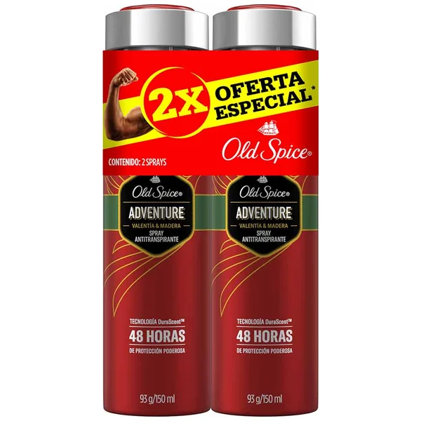 2 PACK OLD SPICE SPRAY ADVENTURE AEROSOL