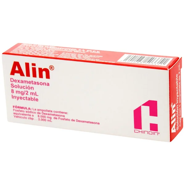 Alin Dexametasona 8Mg/2ml Solución Inyectable Caja X 1 Ampolla