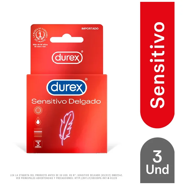 Preservativo Sensitivo Delgado Paquete X 3 Durex
