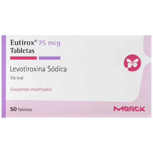 Eutirox Levotiroxina Sódica 75 Mcg Merck Caja X 50 Tabletas