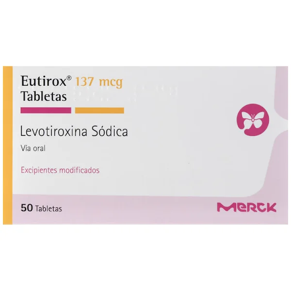 Eutirox Levotiroxina Sódica 137 Mcg Merck Caja X 50 Tabletas