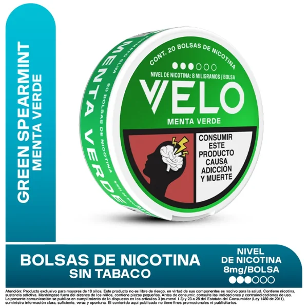 Velo Nicotina Menta Verde 8 MG