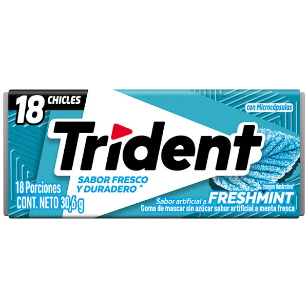 Chicle Trident Freshmint Sin Azúcar X 18 Und