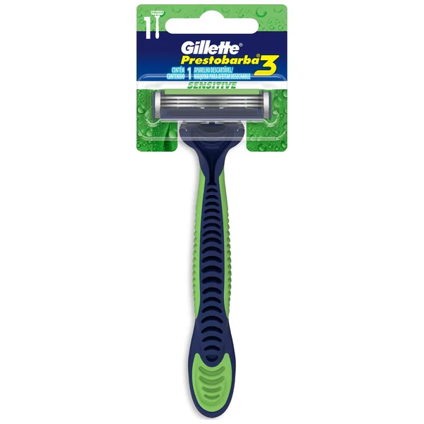 Maquina DE Afeitar Desechable Gillette Prestobarba3 Sensitive 1 Afeitadora CON Aloe Vera Y 3 Cuchillas Afeitada CON Menos Irritacion Piel Sensible