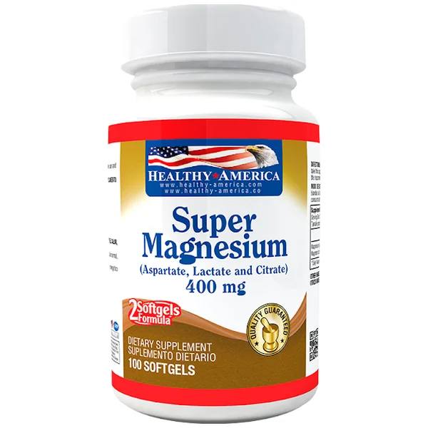 Healthy America Super Magnesio 400 Mg Frasco X 100 Cápsulas
