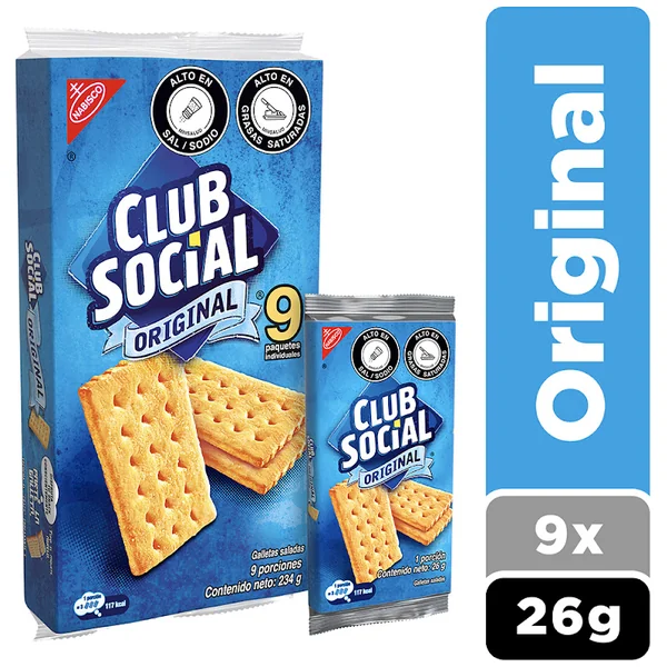 Galletas Club Social Original Saladas 9 Paquetes X 234 Gr