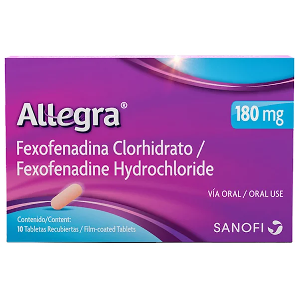 Allegra Fexofenadina Clorhidrato 180 Mg Sanofi Caja X 10 Tabletas