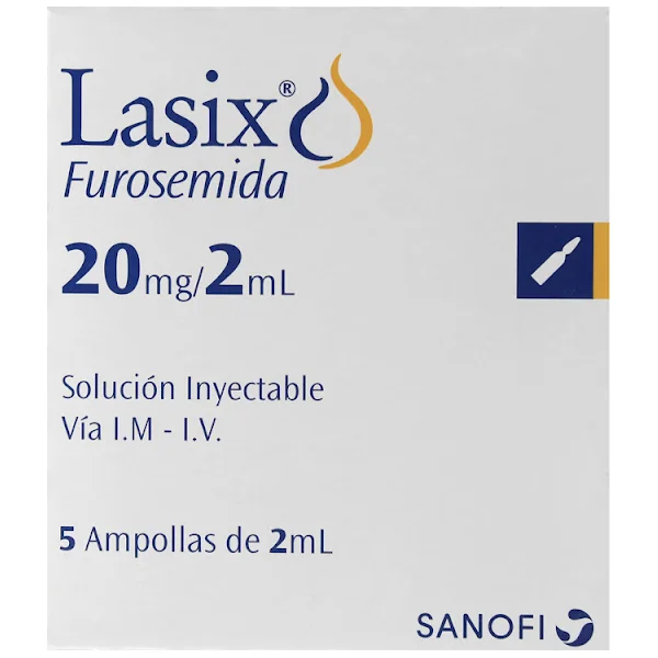 Lasix Furosemida 20Mg/2ml Sanofi Caja X 5 Ampollas