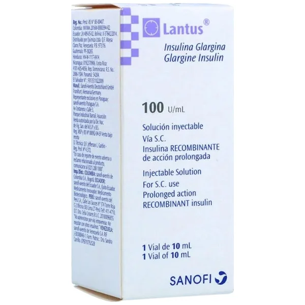Lantus Insulina Glargina 100U/ml Sanofi Frasco X 3 Ml