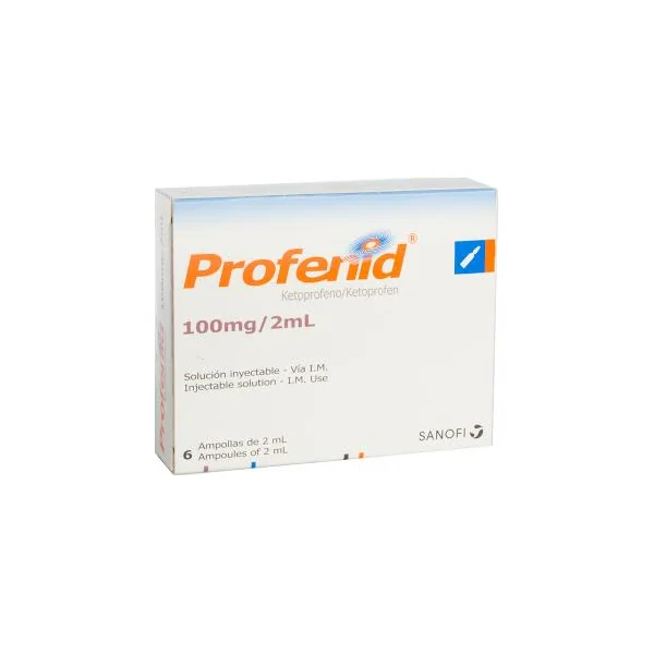 Profenid Ketoprofeno 100 Mg Sanofi Caja X 6 Ampolletas