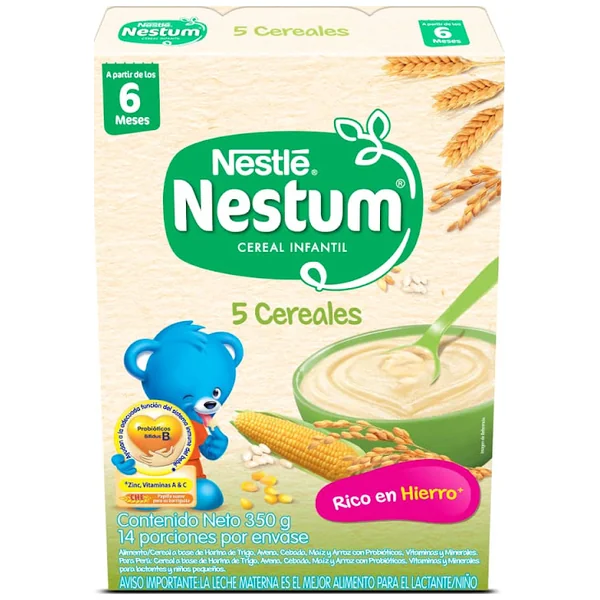 Cereal Infantil Nestum 5 Cereales Caja X 350 Gr