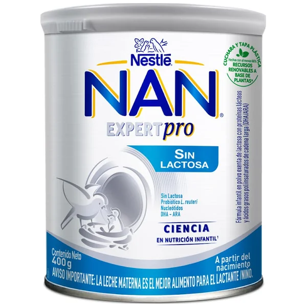 Fórmula Infantil NAN Sin Lactosa Lata X 400 Gr
