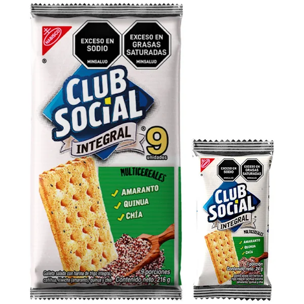 Galleta Club Social Integral Multicereal Paquete X 9 Und
