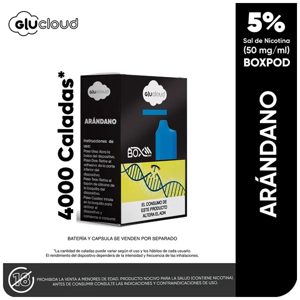 GLUCLOUD ARANDANO BOX POD 4000 X 1 CAPSULA