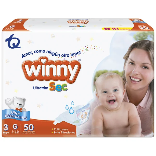 Pañales Winny Ultratrim Sec Etapa 3 G X 50 Und