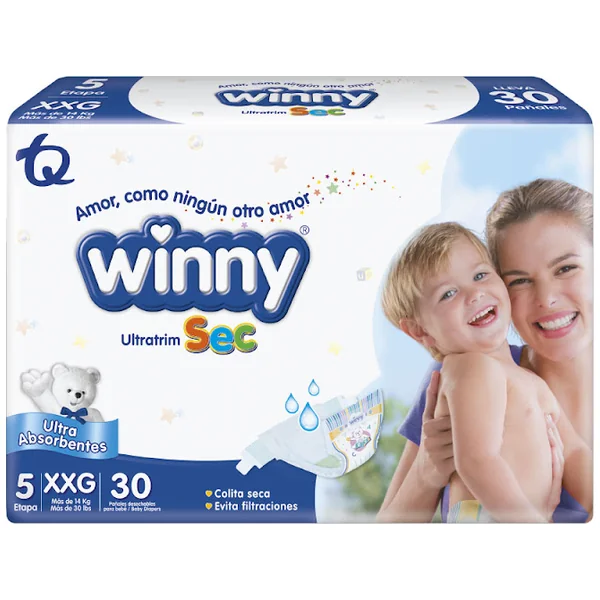Pañal Winny Ultratrim Sec Etapa 5|XXG Paquete X 30