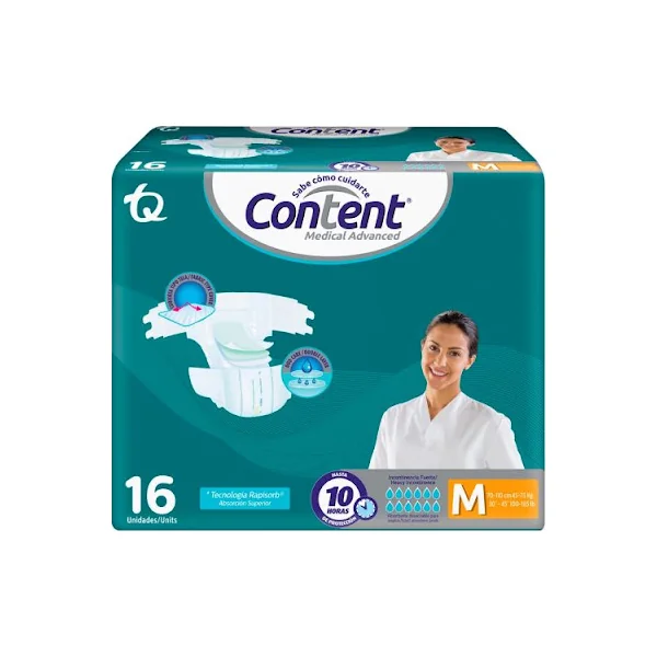 Pañal Content Medical Advanced Talla M Paquete X 16 Und