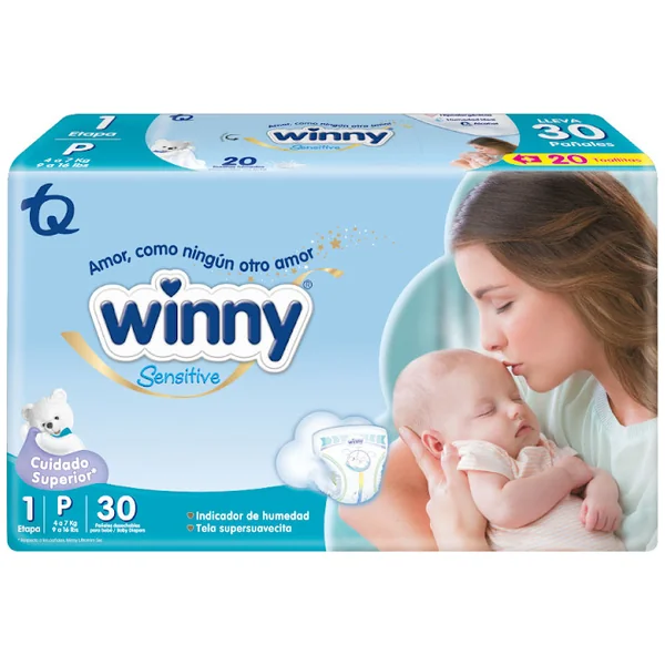Pañal Winny Sensitive Gold Et 1 X 30 Und