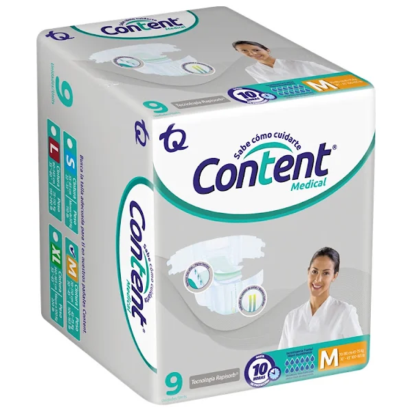 Pañal Content Medical Talla M Paquete X 9 Und