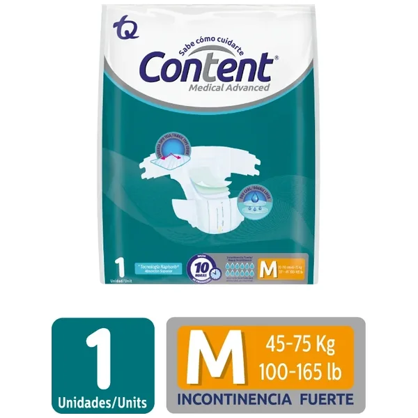 Pañal Content Medical Advanced Caja Por 1 Unidad Talla M